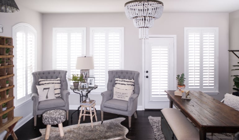 Plantation shutters in a Fort Lauderdale living room